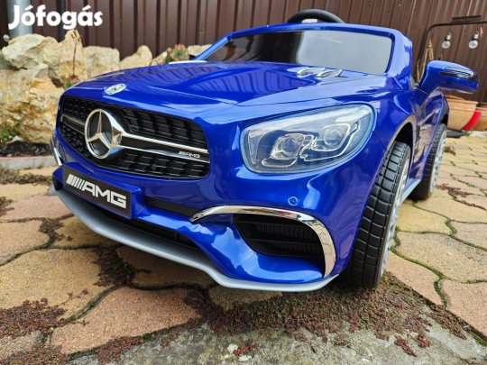 Új Mercedes SL65 AMG gyerek akkumulátoros autó gumi kerék bőr ülés táv