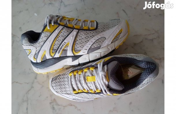 Új Merrell tornacipő, futócipő fehér-szürke-citrom W7/37