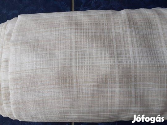 Új Mogyoró csíkos organza függöny (8 x 280 cm)