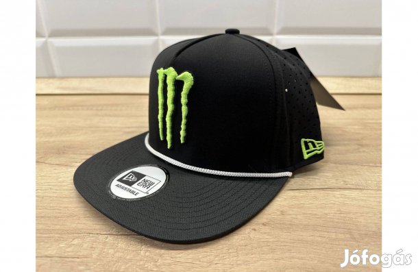 Új Monster Energy fekete/fehér hálós sapka, snapback, cap, hat