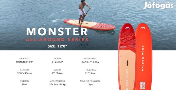 Új Monster (Heat Wave) - All-around iSUP felfújható szörfdeszka