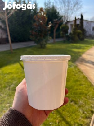 Új Műanyag Tároló Tégely Pattintós Fedővel- 500ml