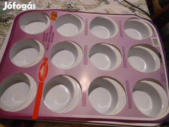 Új Muffinsütő kerámia 12adagos Korona konyhatündéreknek