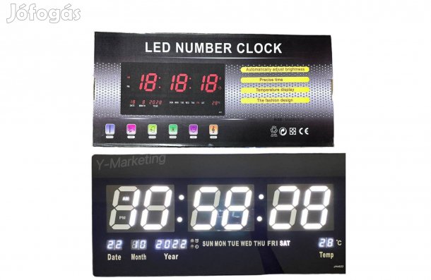 Új Nagy LED kijelzős digitális óra / idő, dátum és hőmérséklet kijelzö