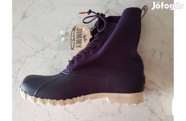 Új Native esőbakancs (gumi és vászon lila színű világos színű talppal,