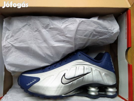 Új Nike Shox R4 férfi cipő (blue void/metallic silver) 41