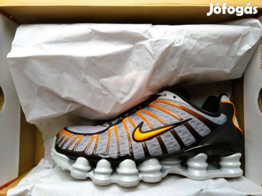 Új Nike Shox TL férci cipő lt smoke grey-bright mandarin 41