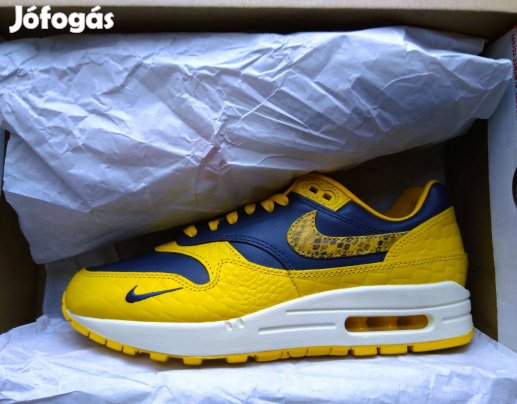 Új Nike air max 1 PRM férfi bőr cipő (midnight navy/varsity maize) 40