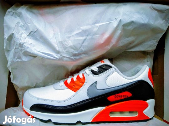 Új Nike air max 90 Gtx "Infrared" férfi cipő (summit white/c. grey) 41
