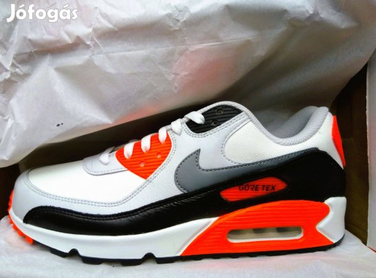 Új Nike air max 90 Gtx "Infrared" férfi cipő (summit white/c. grey) 43