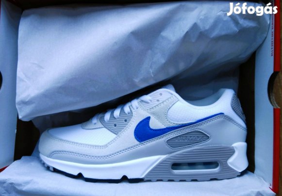 Új Nike air max 90 white/racer blue-college grey 43
