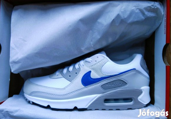 Új Nike air max 90 white/racer blue-college grey 45,5