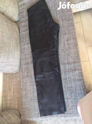 Új Olasz Valódi Bőrnadrág (W36-W38 / 94 cm derék) Győr
