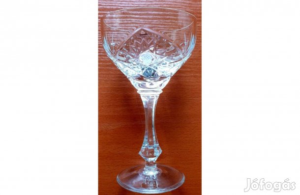 Új Ólomkristály Kehely Készlet (6 db) 30 éves, csiszolt ritkaság!