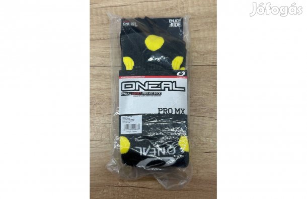 Új Oneal szürke/sárga enduro, mx, cross zokni, magasszárú téli zokni