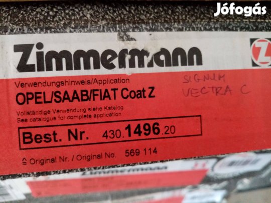Új Opel Signum Vectra C Zimmermann 2002-2009 féktárcsapár eladó. Cikks