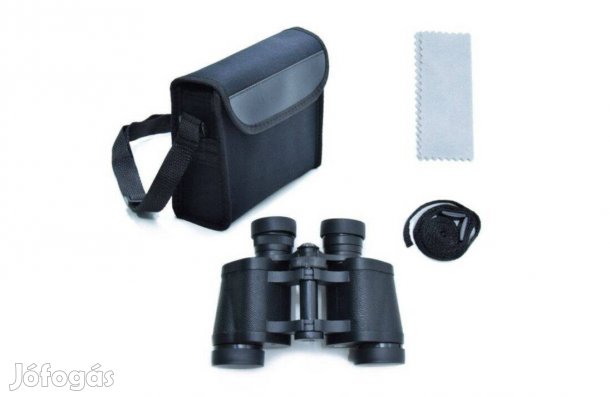 Új Orosz távcső, 8x-os nagyítás, fém, gumi lencsesapka, táska, fekete
