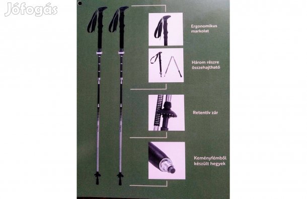 Új Összehajtható túrabot párban 110-125 cm Erős könnyű alu ötvözet pr