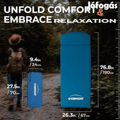 Új Overmont önfelfújó kemping memóriahabos hálószőnyeg