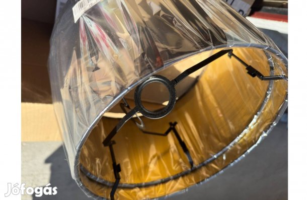 Új Pamut Lámpabúra Fekete 35/30/20 Arany Belső Lámpaernyő Ernyő Lámpa