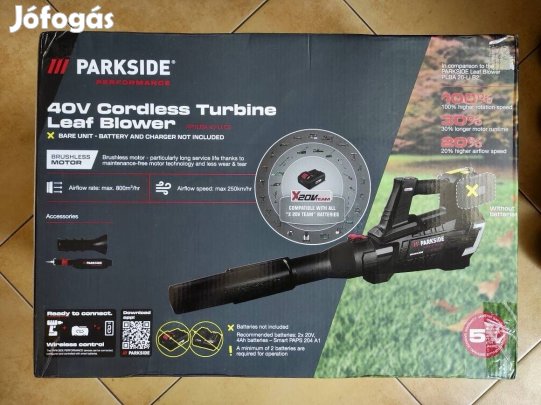 Új Parkside Performance Pptlba 40-Li A1 Akkus Turbinás Lombfúvó