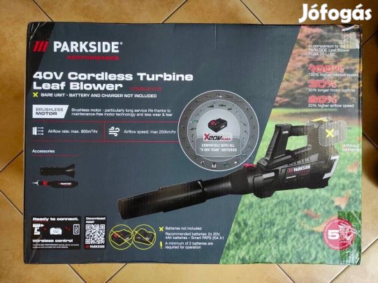 Új Parkside Performance Pptlba 40-Li A1 Akkus Turbinás Lombfúvó
