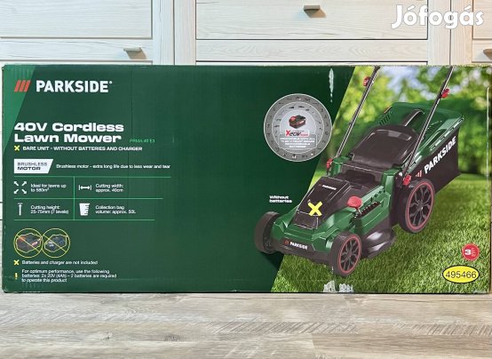 Új Parkside Prma 40 E3 / 40V - 2 Akkumulátoros Fűnyíró