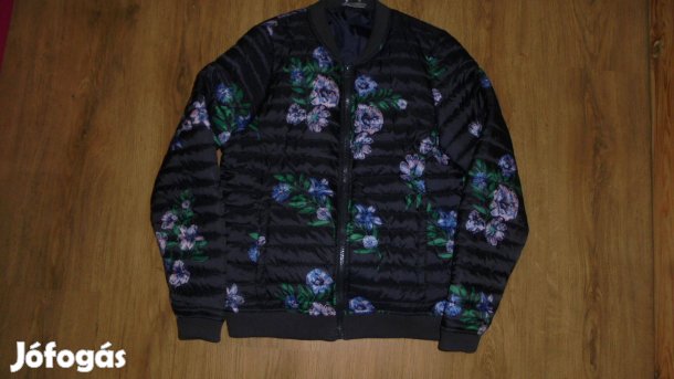 Új Pepco sötétkék virágos lányka steppelt átmeneti kabát dzseki 164