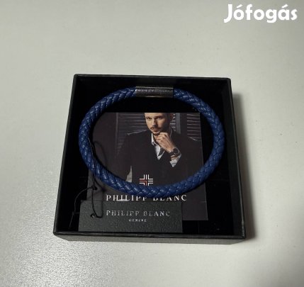 Új Philipp Blanc, Fonott bőrkarkötő, Sötétkék szín