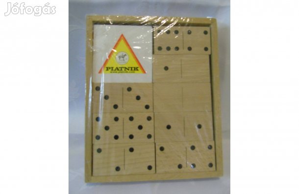 Új Piatnik nagyméretű fából készült 28 db-os dominó