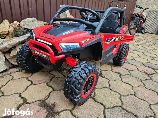 Új Piros 24Voltos bőr ülés gumi kerék gyermek elektromos autó Buggy