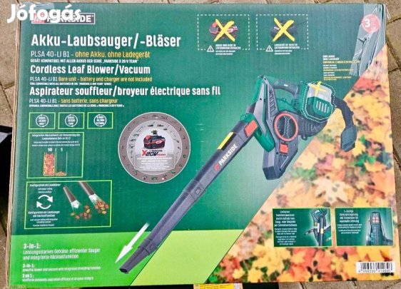 Új Plsa 40-Li C2 Akkus Lombszívó, Lombfúvó, Lombaprító, Aprító