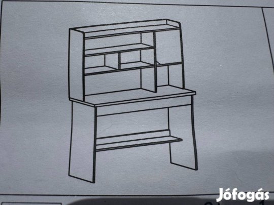 Új Polcos Íróasztal Tárolóval 100x45x161 cm Barna OT-514-1 Asztal