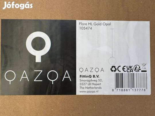 Új Qazqa Flore Art Deco Függeszték Arany Opálvüggel Lámpa 105474 Fali