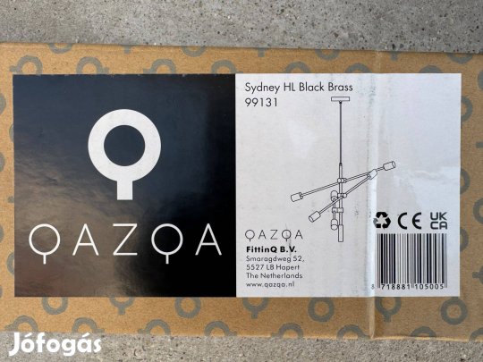 Új Qazqa Sidney HL Fekete Sárgaréz Mennyezeti Lámpa Világítás Csillár