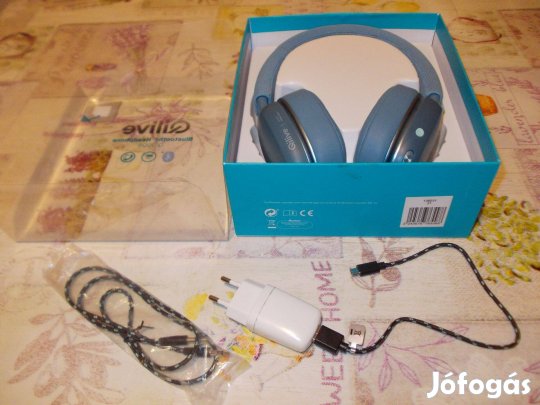 Új Qilive bluetooth+vezetékes fejhallgató töltővel együtt eladó