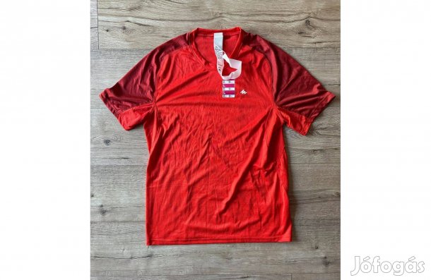 Új Quechua Techfresh 100 piros túrapóló, póló, hiking T-shirt (L)