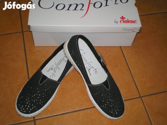 Új Rieker Comforto cipő 37-es 37 fekete színben dobozában