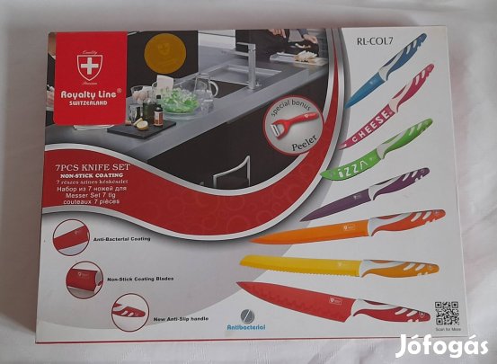 Új Royalty Line 7+1 részes szines késkészlet-Bontatlan
