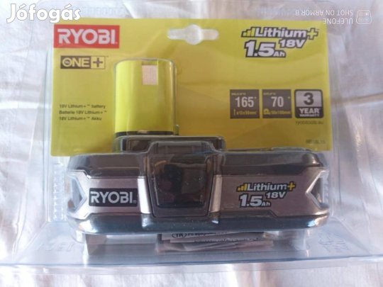 Új Ryobi ONE+ 18V 1.5Ah RB18L15 Lithium Li-ion akku akkumulátor