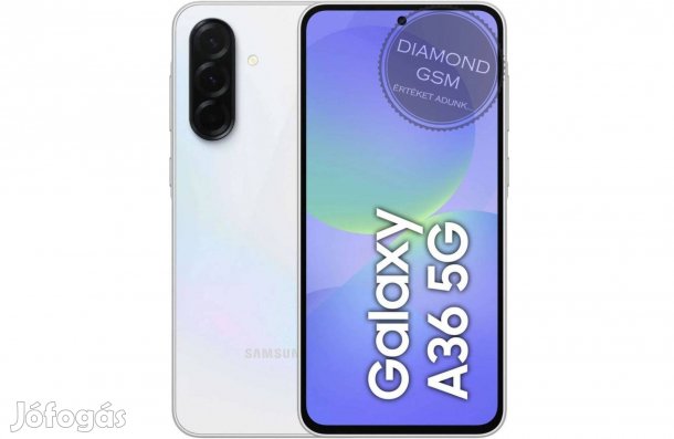 Új Samsung A36 A366B 5G 256GB 8GB Dual, Fehér színben, ó