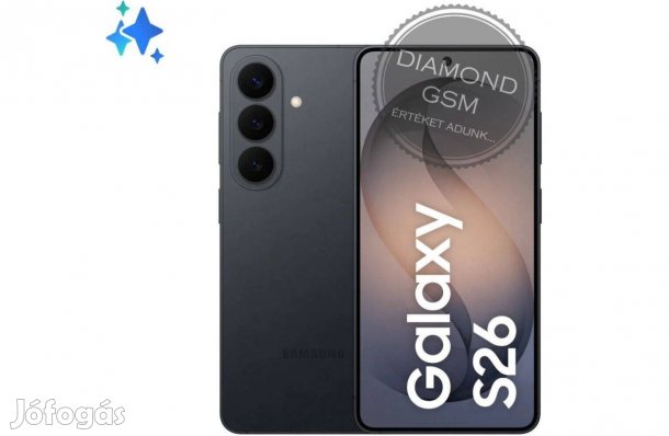 Új Samsung S942B/DS S26 5G 256GB 12GB Dual, Fekete színben,