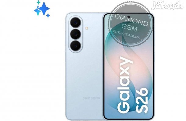 Új Samsung S942B/DS S26 5G 512GB 12GB Dual, Égkék színben,