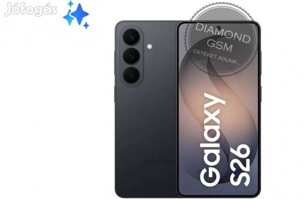 Új Samsung S942B/DS S26 5G 512GB 12GB Dual, Fekete színben,