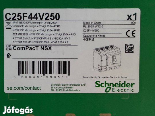 Új Schneider C25F44V250 Kompakt Megszakító Energiaelosztás+diff. Védő