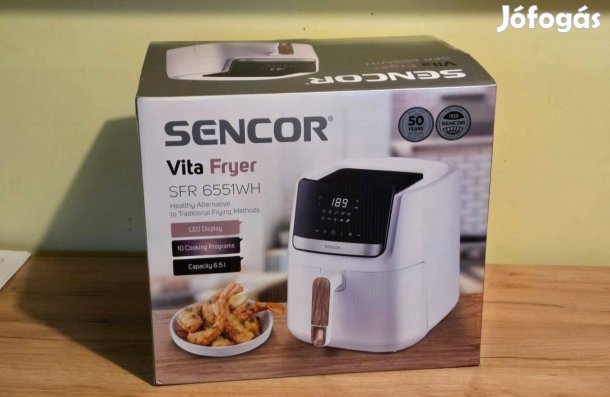 Új Sencor SFR6551WH forrólevegős fritőz olajsütő 10 program