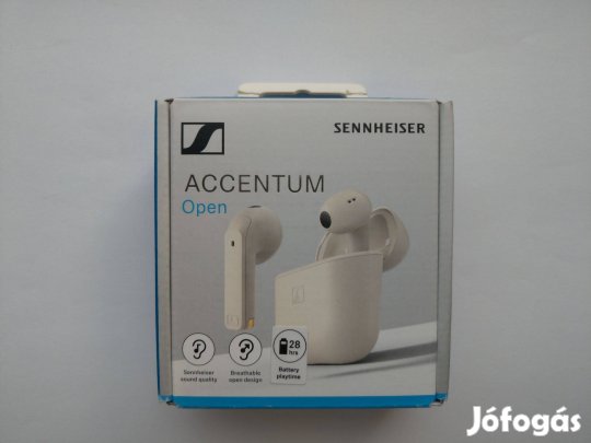 Új Sennheiser Accentum Open krém színű bluetooth fülhallgató