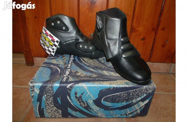 Új Styl Martin Metal motoros csizma bakancs 36 38 40 41 koptatós