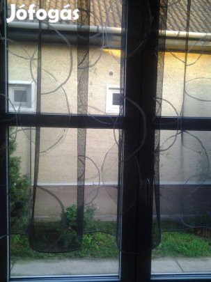 Új Szürke körmintás függöny Ólomzsinórral (1,6m x 152 cm) Akció