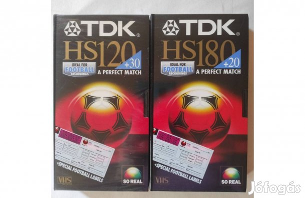 Új TDK videókazetták (2 db, bontatlan) VHS